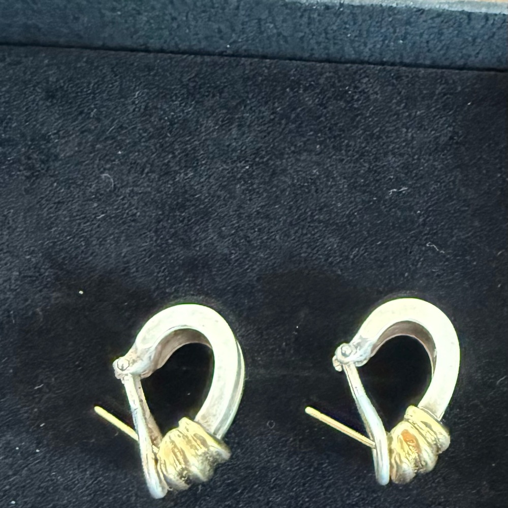 Tiffany & Co solid gold and sterling silver earrings. Atlas beautiful - Picture 3 of 7
